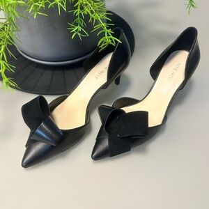 Nine West Black Bow Heels (never worn)